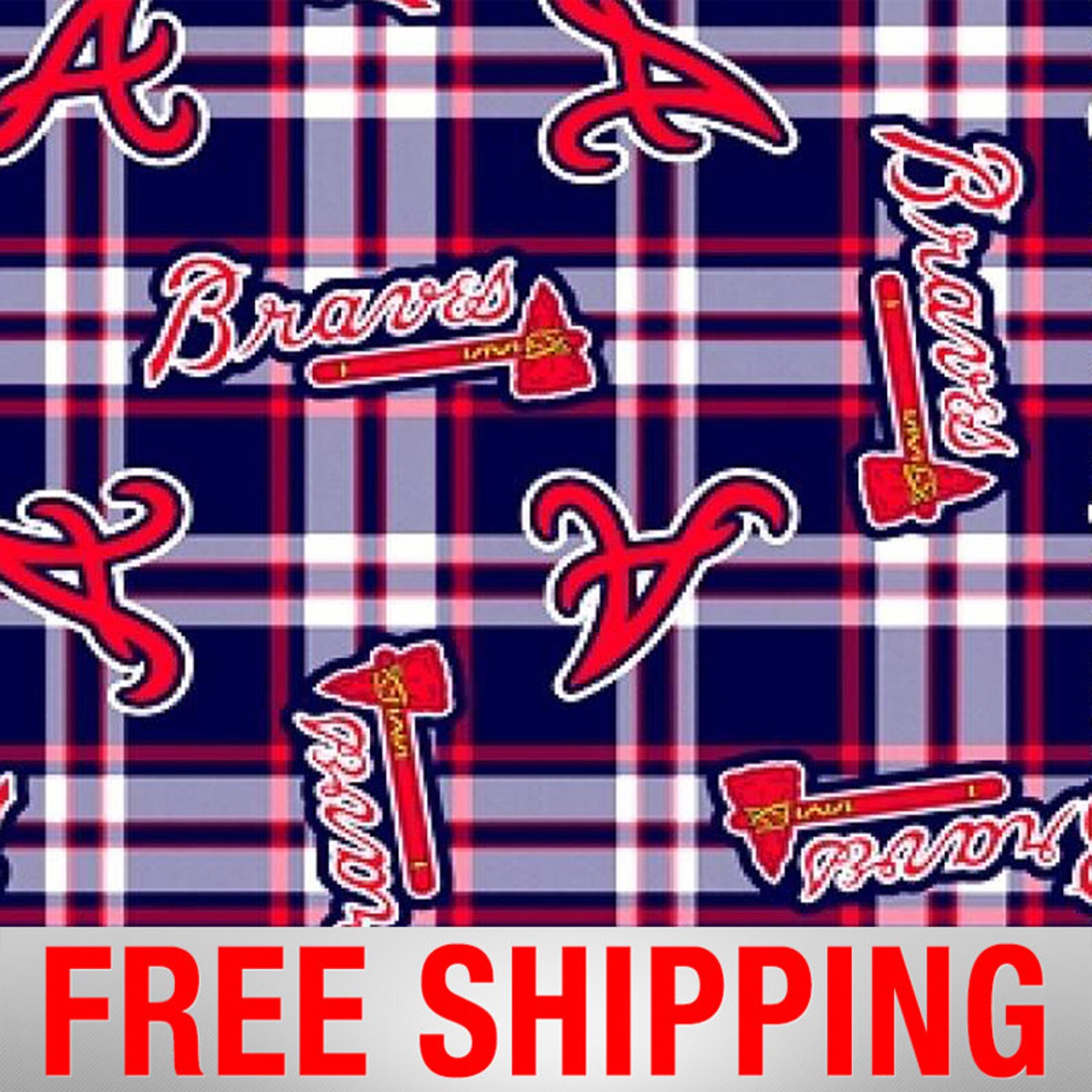 MLB ATLANTA BRAVES Fleece Fabric 60 Wide by The Yard Etsy