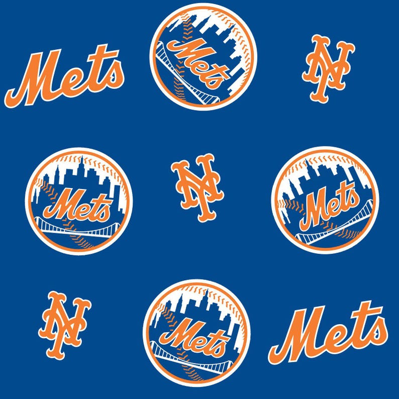 Mets Script Font New York Mets MLB Fleece Fabric - 58