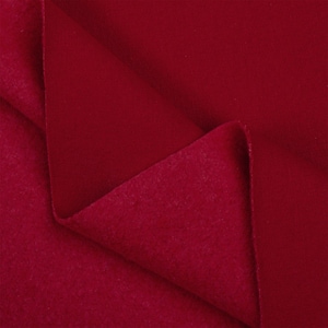 Red Polyester Sweatshirt Fleece Fabric - 85/15% Polyester Cotton - 60&quot; Wide -  Sold by the Yard - for Hoodies, Sweatshirts & Sweatpants