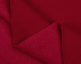 Red Polyester Sweatshirt Fleece Fabric - 85/15% Polyester Cotton - 60" Wide -  Sold by the Yard - for Hoodies, Sweatshirts & Sweatpants