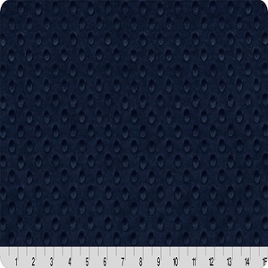 Navy Minky Dimple Dot Fabric - Sold by the Yard & Bolt - Ideal for Blankets, Robes, Soft Toys and Baby Apparel