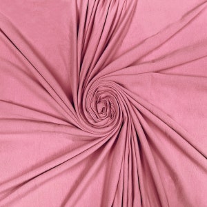 Baby Pink Cotton Spandex Jersey Knit Fabric - 4 Way Stretch - Sold by the Yard & Bolt - Ideal for T-shirts, Dresses, Skirts and Athleticwear