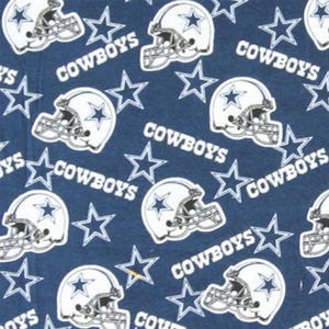 Dallas Cowboys NFL Fleece Fabric - 58&quot; Wide - 100% Polyester - Sold by the Yard - Perfect for No Sew Fleece Throws and Tie Blankets