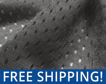 Dark Charcoal Gray Football Mesh Jersey Fabric - 60" Wide - 100% Polyester - Sold by the Yard - Athletic Mesh Fabric for Sports Uniforms