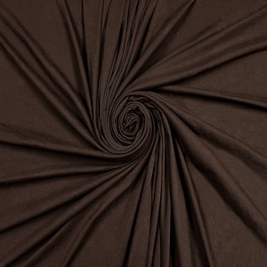 Brown Cotton Spandex Jersey Knit Fabric - 4 Way Stretch - Sold by the Yard & Bolt - for T-shirts, Dresses, Skirts and Athleticwear Apparel
