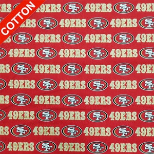San Francisco 49ers NFL Cotton Fabric - 58&quot; Wide - 100% Cotton - Sold by the Yard - Perfect for Quilting, Banners, Flags and Bandanas