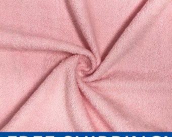 Pink Terry Cloth Fabric - 100% Cotton - Sold by the Yard and Bolt - Ideal for Robes, Towels, Washcloths, Cleaning Cloths & Dish Rags