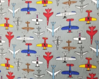 Flying Airplanes Print Fleece Fabric - Sold by the Yard & Bolt - Ideal for Sewing Projects, Scarves, No Sew Fleece Throws and Tie Blankets