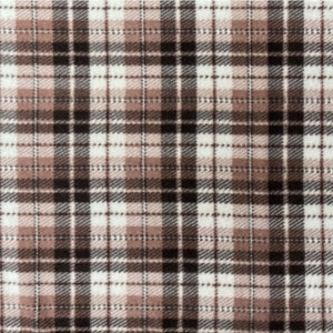 Camel Plaid Print Fleece Fabric - Sold by the Yard & Bolt - Ideal for Sewing Projects, Scarves, No Sew Fleece Throws and Tie Blankets