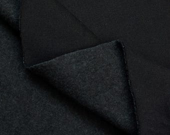 Black Polyester Sweatshirt Fleece Fabric - 85/15% Polyester Cotton - 60" Wide -  Sold by the Yard - for Hoodies, Sweatshirts & Sweatpants
