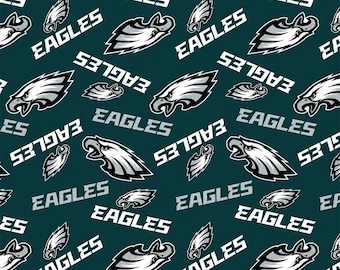 Philadelphia Eagles NFL Fleece Fabric - 58" Wide - 100% Polyester - Sold by the Yard - Perfect for No Sew Fleece Throws and Tie Blankets