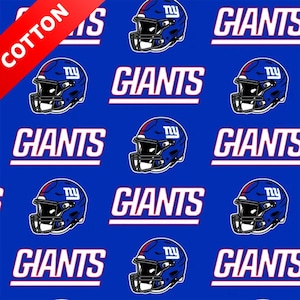 New York Giants NFL Cotton Fabric - 58" Wide - 100% Cotton - Sold by the Yard - Perfect for Quilting, Banners, Flags and Bandanas