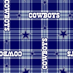 Dallas Cowboys NFL Fleece Fabric - 58&quot; Wide - 100% Polyester - Sold by the Yard - Perfect for No Sew Fleece Throws and Tie Blankets