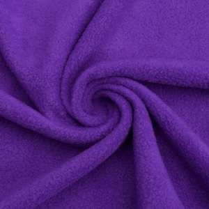 Purple Solid Anti-Pill Fleece Fabric - 60&quot; Wide - Sold by The Yard & Bolt - for Sewing Projects, Scarves, No Sew Fleece Throws, Tie Blankets
