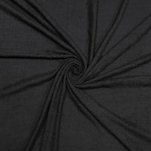 Black Terry Towel Fabric  - 10 oz - 45&quot; Wide - 100% Cotton - Sold by the Yard - for Robes, Towels, Washcloths, Cleaning Cloths & Dish Rags