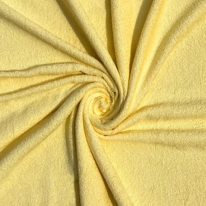 Yellow Terry Towel Fabric - 10 oz - 45&quot; Wide - 100% Cotton - Sold by the Yard - for Robes, Towels, Washcloths, Cleaning Cloths & Dish Rags