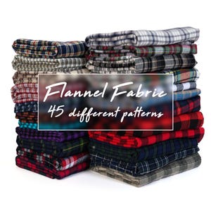 Tartan Buffalo Checkered Plaid Flannel Fabric | 60&quot; Wide | 100% Cotton | Sold by the Yard | Ideal for Shirts, Scarves, Pajamas & Blankets