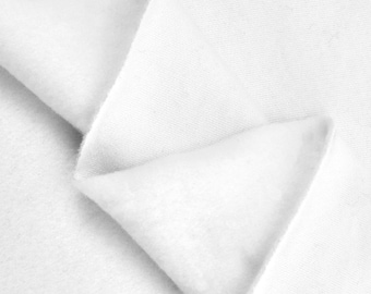 White Cotton Sweatshirt Fleece Fabric by the Yard | 100% Cotton | 60" Wide