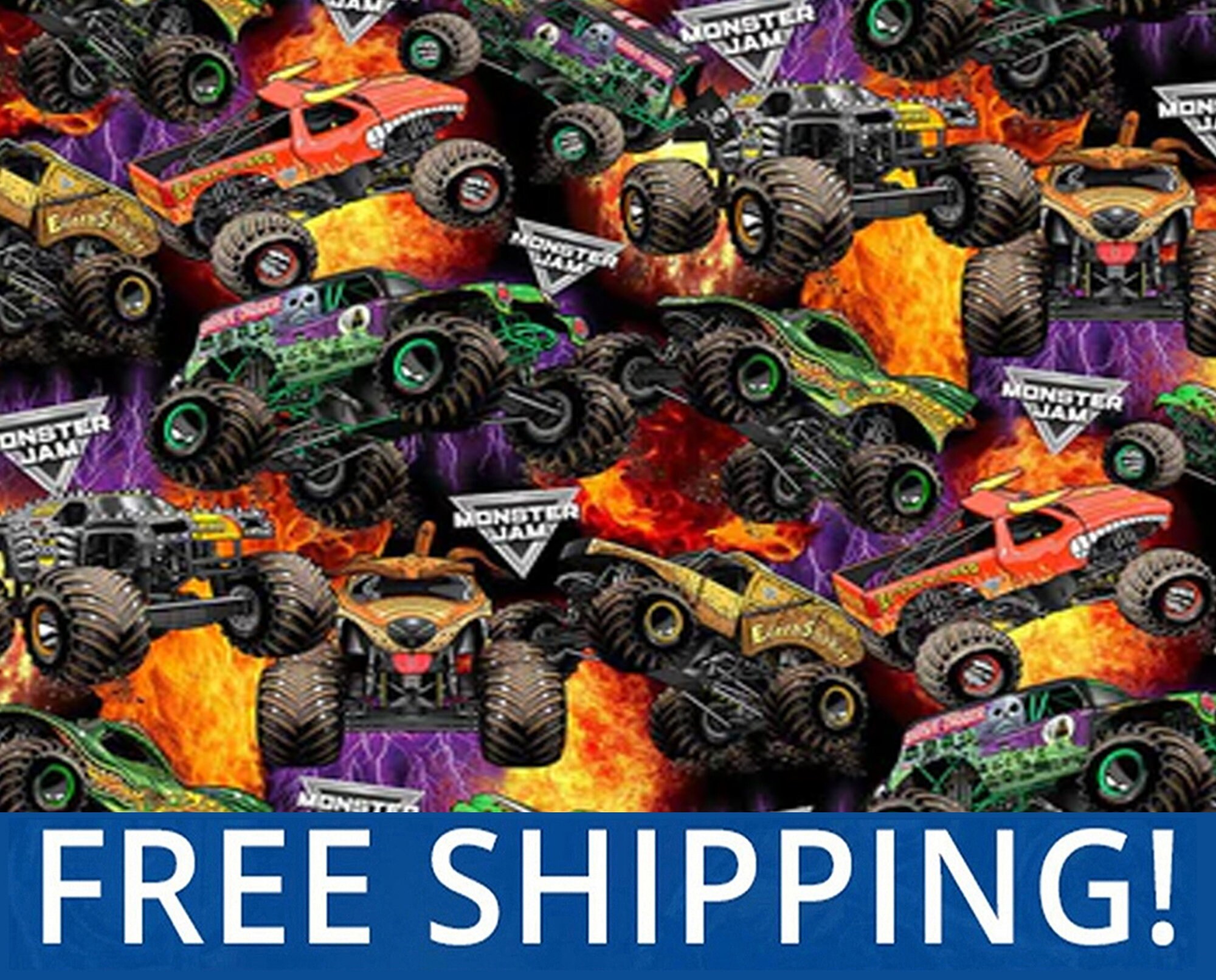 trompet vijver B.C. Monster Jam Trucks Fleece Fabric 60 Wide Sold by The - Etsy België