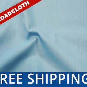 Baby Blue Broadcloth Fabric - Sold by the Yard & Bolt - Variety of Colors - Ideal for Apparel, Craft Items, and Home Decorating Projects