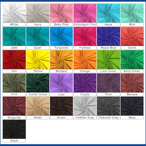 Cotton Spandex Jersey Knit Fabric - 95/5% Cotton Spandex - 60" Wide - 4 Way Stretch - Sold by the Yard - for T-shirts, Dresses, Athleticwear