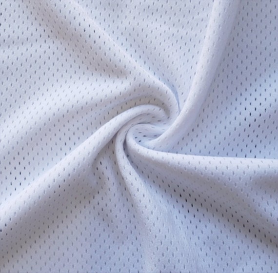 White Pro Mesh Heavy Jersey Fabric Ideal for Athletic Jersey