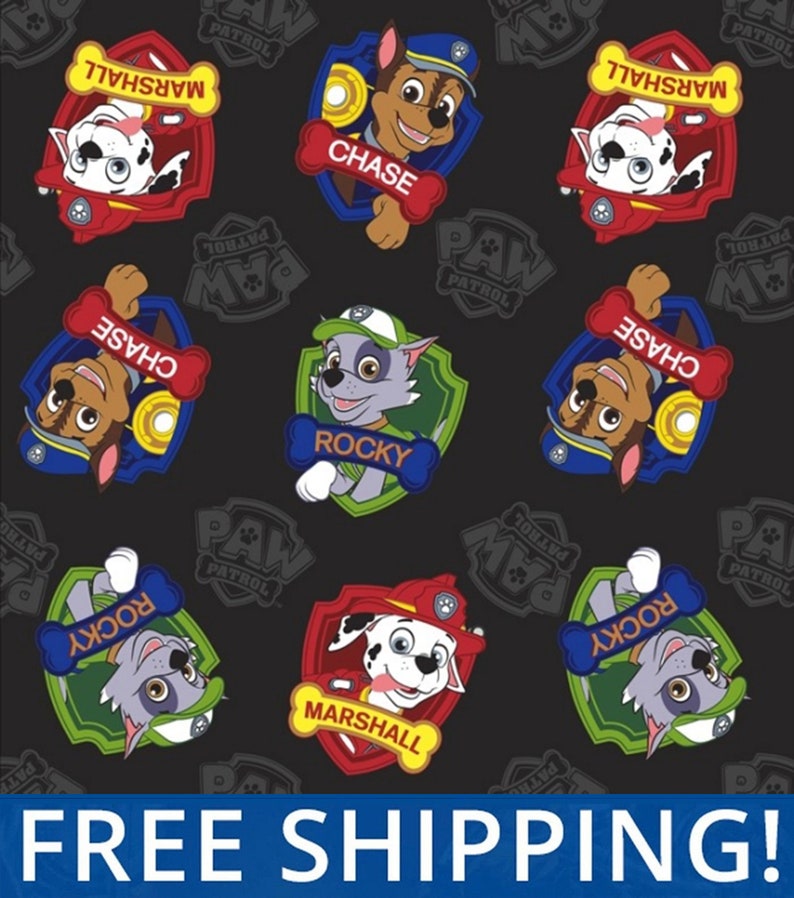PAW PATROL MARSHALL Chase Fleece Fabric Style# 4015 60 Wide 7 x 5.5 Logos Free Shipping!!