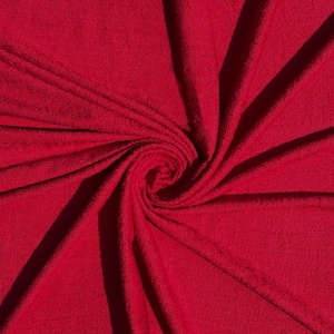 Red Terry Towel Fabric - 10 oz - 45&quot; Wide - 100% Cotton - Sold by the Yard - for Robes, Towels, Washcloths, Cleaning Cloths & Dish Rags
