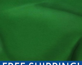 Kelly Green Polyester Poplin Fabric - Sold by the Yard and Bolt - Ideal for Apparel, Backdrops, Drapes, Tablecloths & Decorations
