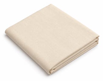 100% Cotton Natural Muslin Fabric - Unbleached - 60" Wide - Sold by The Yard - For Quilting, Embroidery, Backdrops, Drapes and Apparel