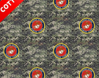 Tela de algodón militar de los Marines de EE. UU. - 111 cm de ancho - 100 % algodón - Se vende cortada a medida - Para veteranos, manualidades, acolchados, pancartas, banderas y pañuelos