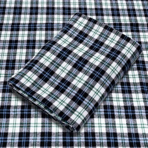 Blue and White Tartan Plaid Flannel Fabric - 60&quot; Wide - 100% Cotton - Sold by the Yard - for Shirts, Scarves, Pajamas & Blankets
