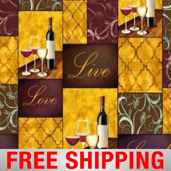 Live Love & Laugh Wine Fleece Fabric 60 Wide Style Etsy