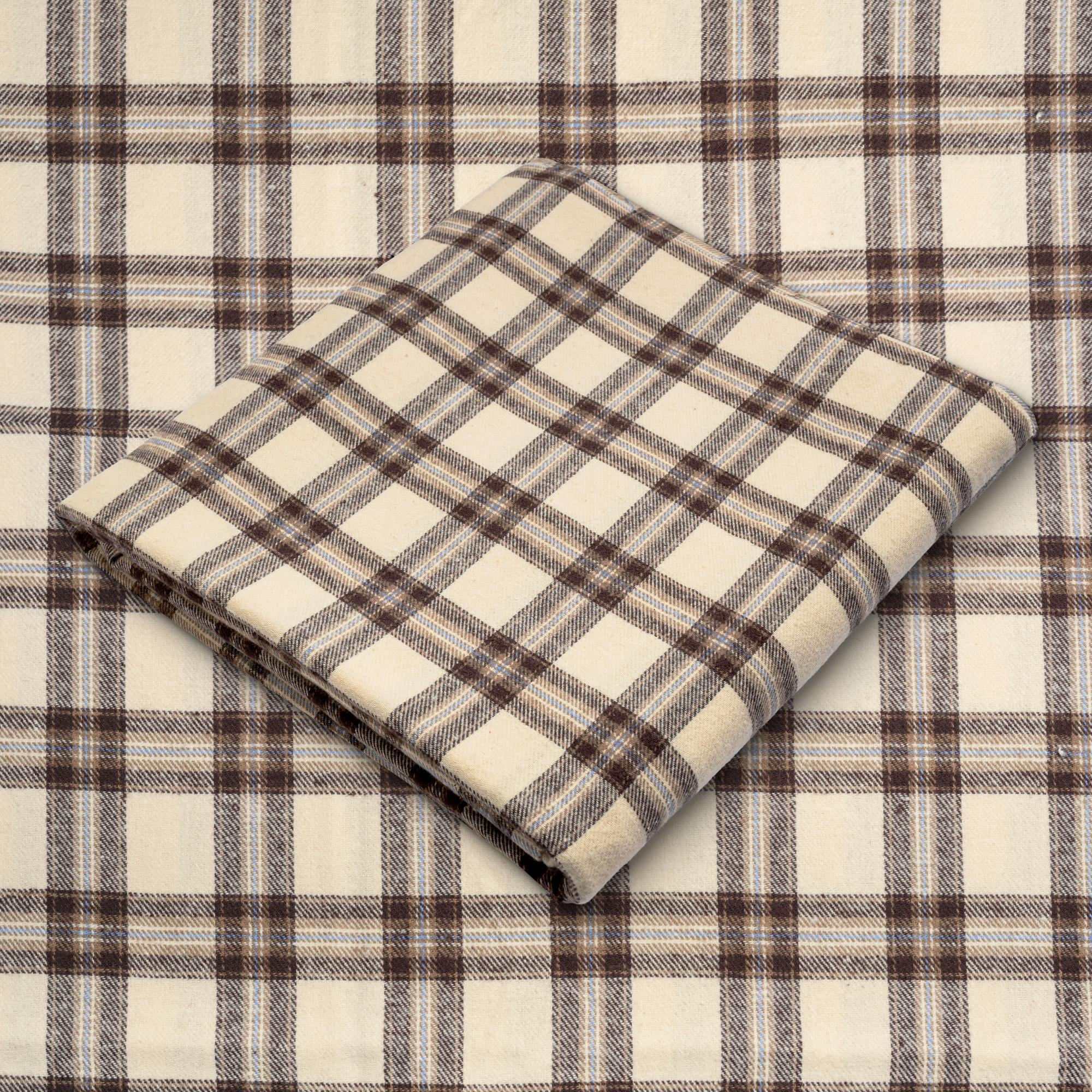 Tan and Brown Tartan Plaid Flannel Fabric - 60" Wide - 100% Cotton - Sold by the Yard - for Shirts, Scarves, Pajamas & Blankets
