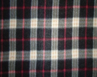 Charcoal and Black Plaid Fleece Fabric - 60" Wide - 100% Polyester - Sold by the Yard - for No Sew Fleece Throws and Tie Blankets