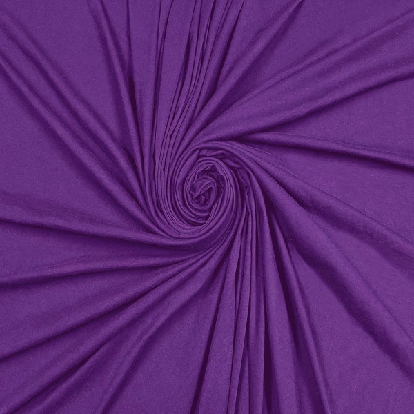 Purple Cotton Spandex Jersey Fabric - 4 Way Stretch - Sold by the Yard & Bolt - Ideal for T-shirts, Dresses, Skirts and Athleticwear Apparel