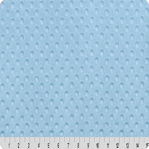 Baby Blue Minky Dimple Dot Fabric - Sold by the Yard & Bolt - Ideal for Blankets, Robes, Soft Toys and Baby Apparel