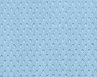 Baby Blue Minky Dimple Dot Fabric - Sold by the Yard & Bolt - Ideal for Blankets, Robes, Soft Toys and Baby Apparel