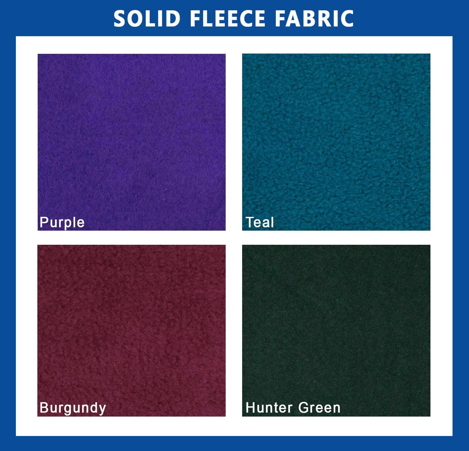 Solid Color Fleece Fabric Sold by Yard & Bolt Variety of Colors