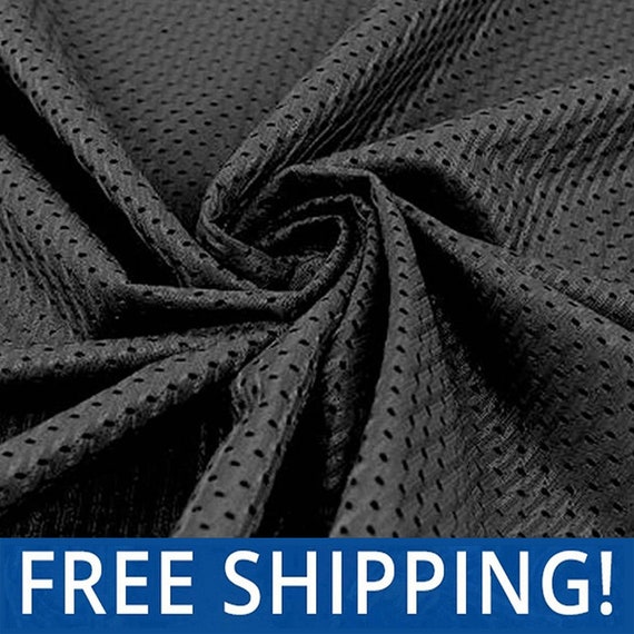 Black Football Mesh Jersey Fabric - Ideal for Athletic Jersey Uniforms -  Sold by The Yard & Bolt - Free Shipping!