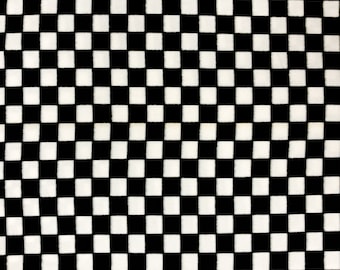 Black and White Checkered Fleece Fabric - 60" Wide - 100% Polyester - Sold by the Yard - for No Sew Fleece Throws and Tie Blankets