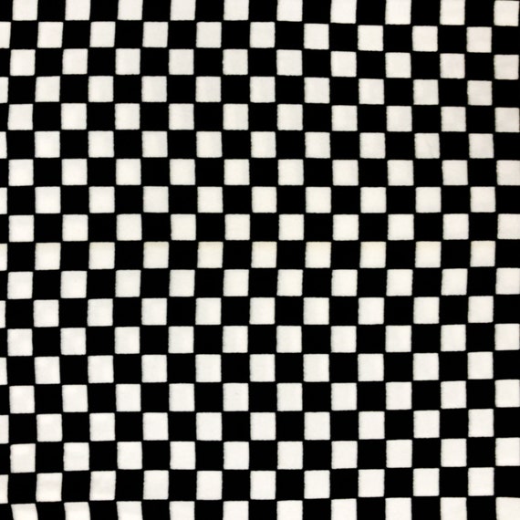 Black and white checkered fleece fabric hotsell