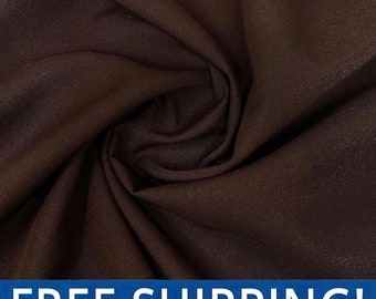 Brown Polyester Poplin Fabric - Sold by the Yard and Bolt - Ideal for Apparel, Backdrops, Drapes, Tablecloths & Decorations