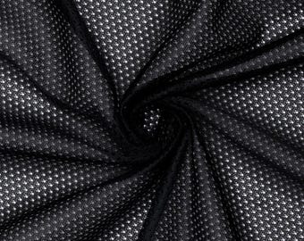 Black Micro Mesh Jersey Fabric - 60" Wide - 100% Polyester - Small Holes - Sold by The Yard - for Athletic Jersey Uniforms
