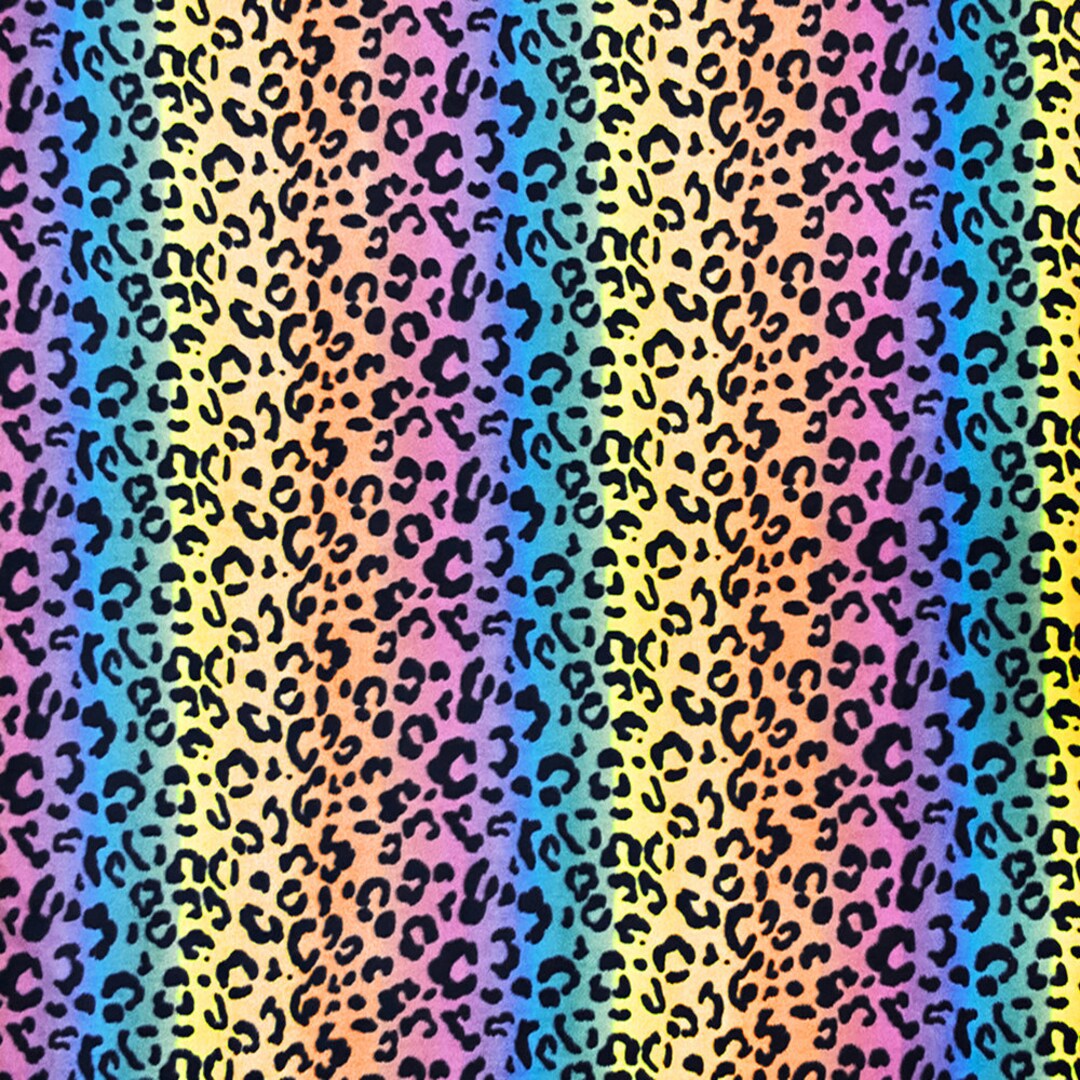 Tiedye Leopard Print Fleece Fabric Sold by the Yard & Bolt Ideal for