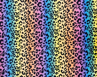 Tie-Dye Leopard Print Fleece Fabric - Sold by the Yard & Bolt - Ideal for Sewing Projects, Scarves, No Sew Fleece Throws and Tie Blankets