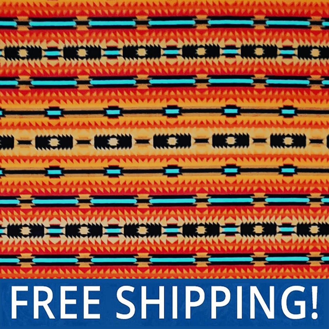 Red Crimson Arrow Native American Fleece Fabric Sold by the Yard & Bolt Ideal for Sewing