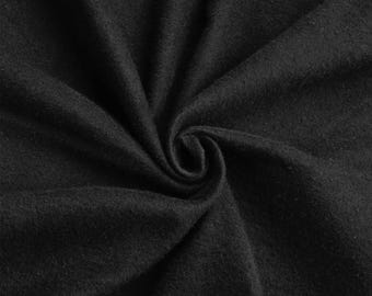 Black Solid Flannel Fabric by the Yard | 44" Wide | for Baby Blankets, Scarves and Sleepwear