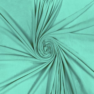 Mint Cotton Spandex Jersey Fabric - 4 Way Stretch - Sold by the Yard & Bolt - Ideal for T-shirts, Dresses, Skirts and Athleticwear Apparel