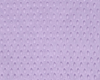 Lavender Minky Dimple Dot Fabric - Sold by the Yard & Bolt - Ideal for Blankets, Robes, Soft Toys and Baby Apparel